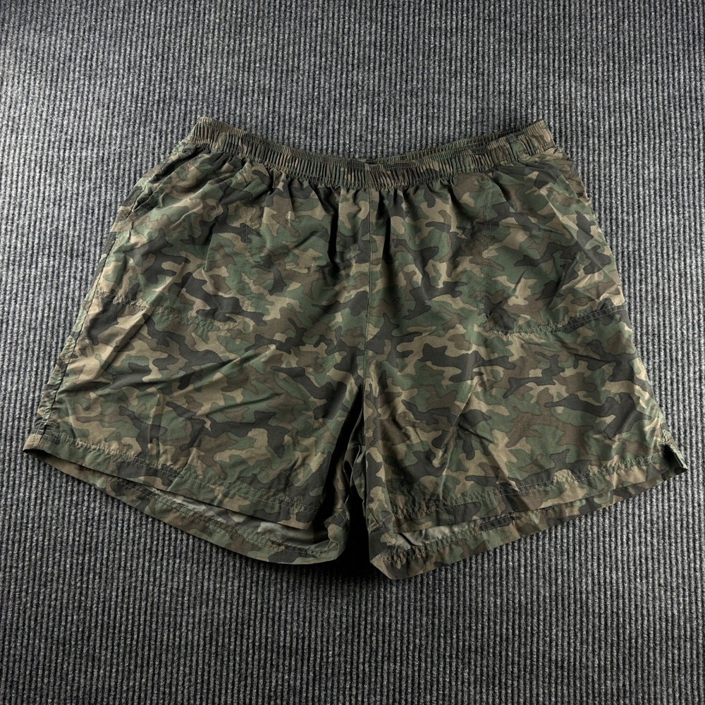 Columbia Mens 2X Camo Nylon Mesh Lined Cargo Hiking Shorts Green Brown AW1418